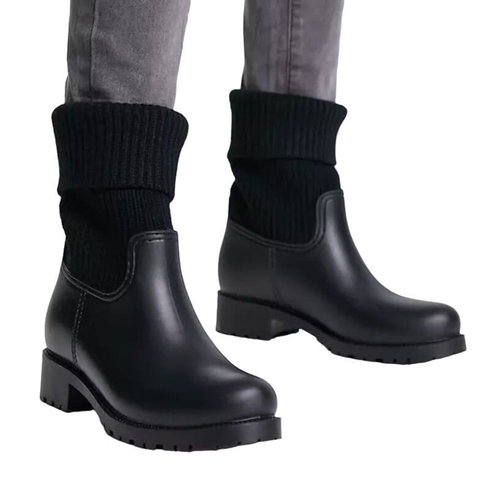 ASOS Design Gabrielle Sock Wellies Boot in Black, Size 10​​​​​